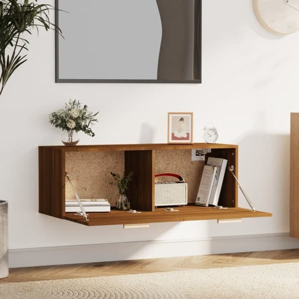 vidaXL Seinäkaappi ruskea tammi 100x36,5x35 cm tekninen puu