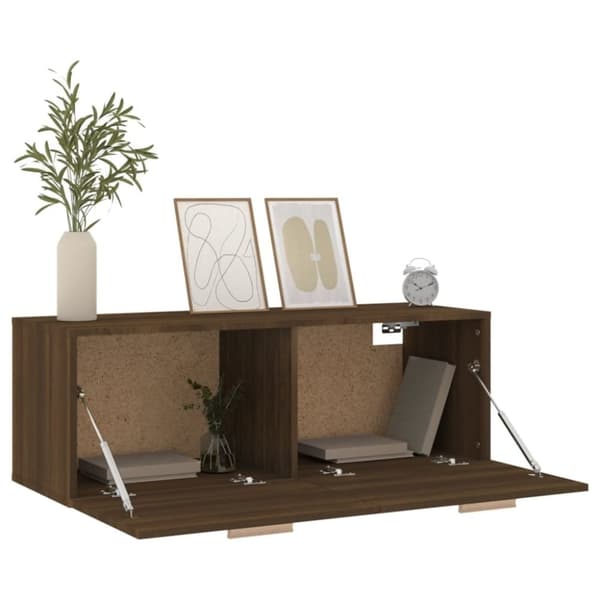 vidaXL Seinäkaappi ruskea tammi 100x36,5x35 cm tekninen puu