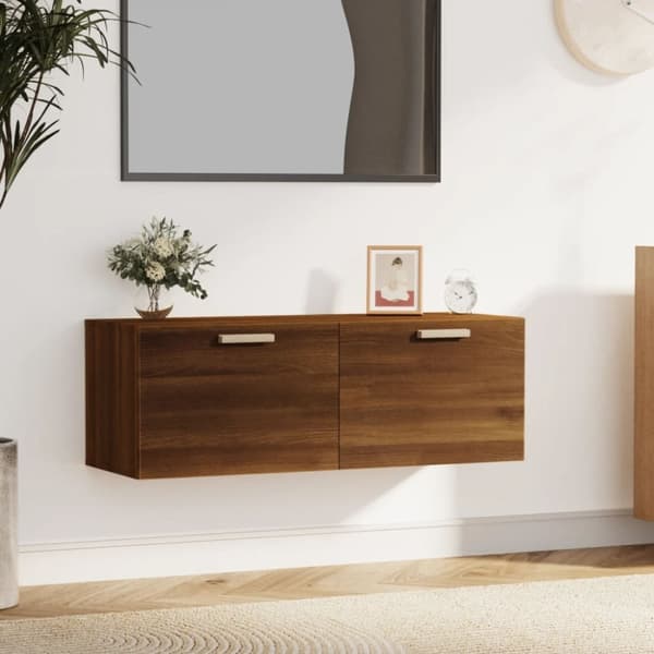 vidaXL Seinäkaappi ruskea tammi 100x36,5x35 cm tekninen puu
