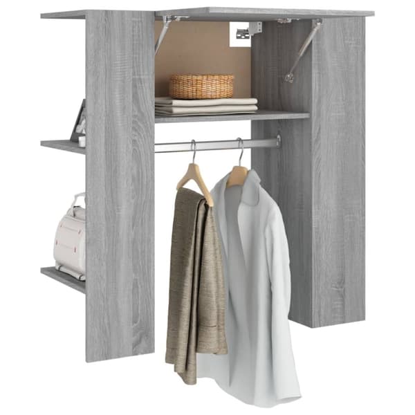 vidaXL Eteisen kaappi harmaa Sonoma 97,5x37x99 cm tekninen puu