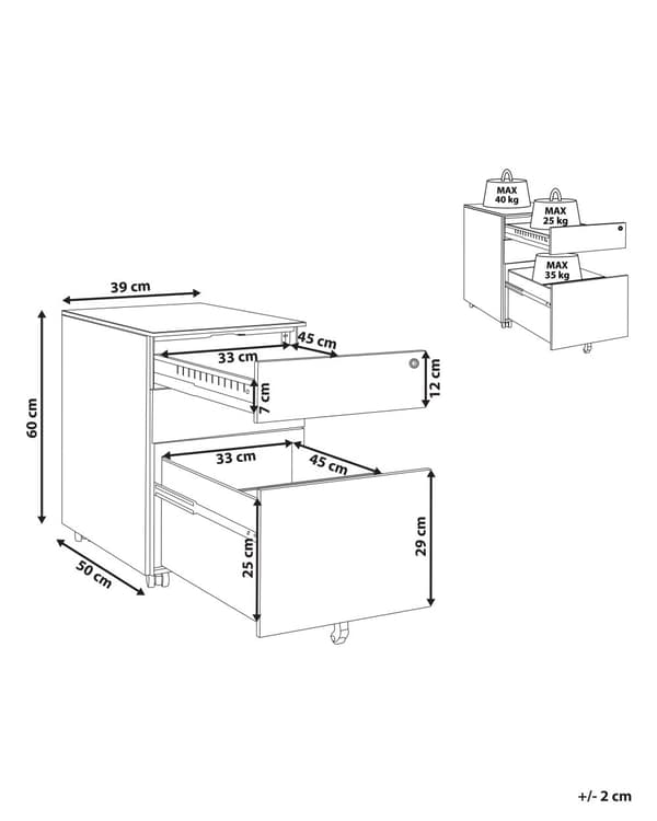 Laatikosto vihreä 39 x 60 x 50 cm teräs muovi 3 laatikkoa pyörät lukittava moderni
