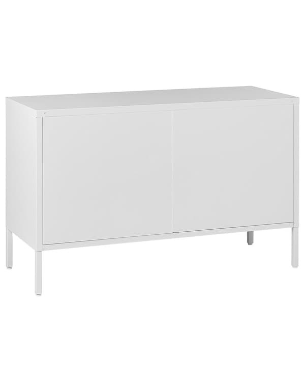 Senkki valkoinen 100 x 65 x 40 cm teräs 2 ovea 2 hyllyä lattiasuoja industriaalinen moderni