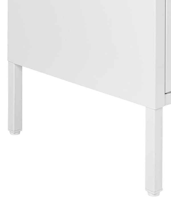 Senkki valkoinen 100 x 65 x 40 cm teräs 2 ovea 2 hyllyä lattiasuoja industriaalinen moderni