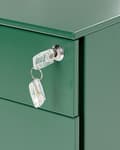 Miniatyrbillede 9 af 10: Arkivskab i Sort Metal 60 x 39 x 50 cm med Hjul 3 Skuffer Dokument Opbevaring Kontor Metalskab til Hængemapper Nøglelås Industrielt Design