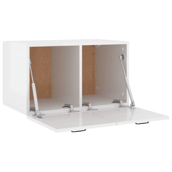 vidaXL Veggskap høyglans hvit 60x36,5x35 cm konstruert tre