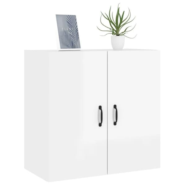 vidaXL Veggskap høyglans hvit 60x31x60 cm konstruert tre