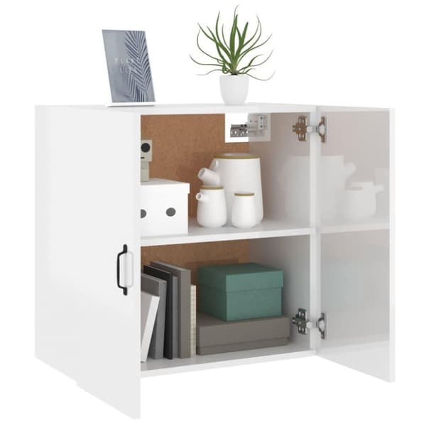 vidaXL Veggskap høyglans hvit 60x31x60 cm konstruert tre