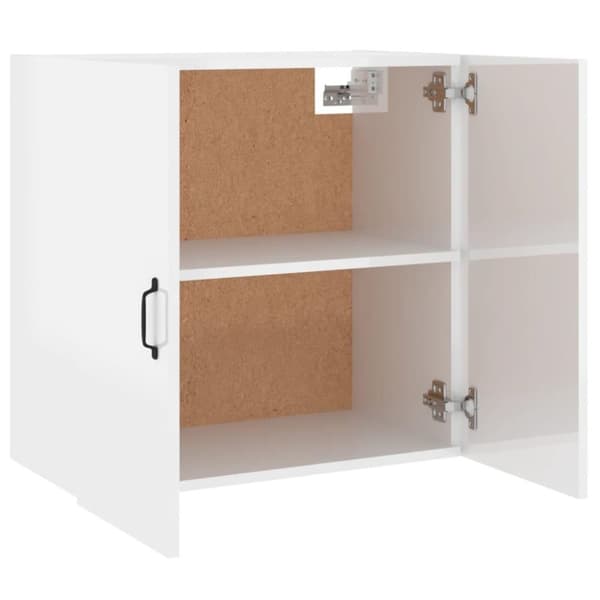 vidaXL Veggskap høyglans hvit 60x31x60 cm konstruert tre