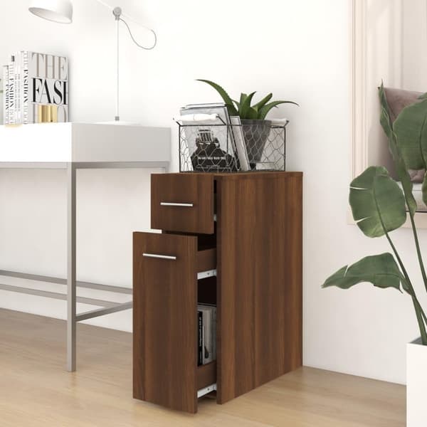 vidaXL Apteekkarinkaappi ruskea tammi 20x45,5x60 cm tekninen puu