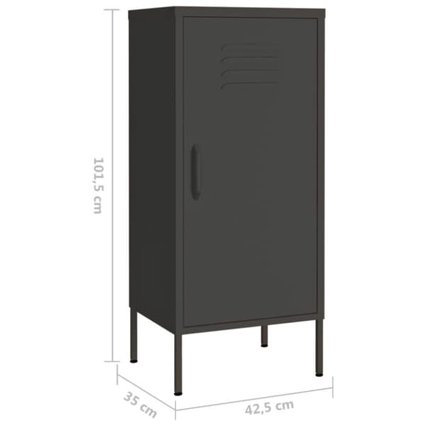 vidaXL opbevaringsskab 42,5x35x101,5 cm stål antracitgrå