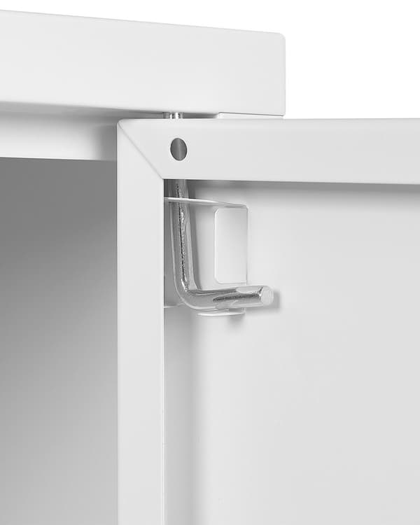Sidobord med 2 Dörrar Vit Stål Hemmakontor Möbler Hyllor Benmössor Industriell Design