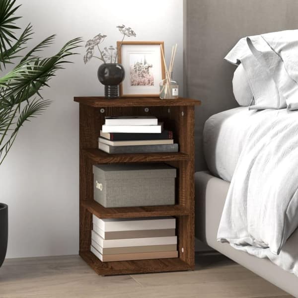 vidaXL sideskab 35x35x55 cm konstrueret træ brun egetræsfarve