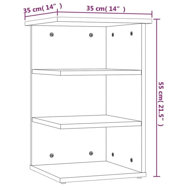 vidaXL sideskab 35x35x55 cm konstrueret træ brun egetræsfarve