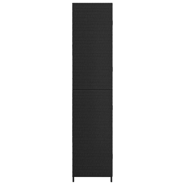 vidaXL Puutarhan säilytyskaappi musta 59x40x180 cm polyrottinki