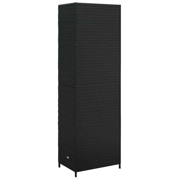 vidaXL Puutarhan säilytyskaappi musta 59x40x180 cm polyrottinki