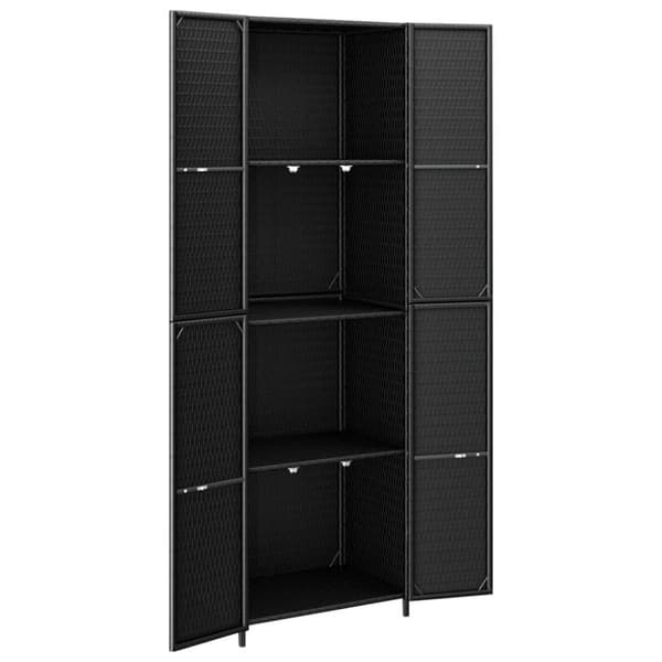 vidaXL Puutarhan säilytyskaappi musta 59x40x180 cm polyrottinki