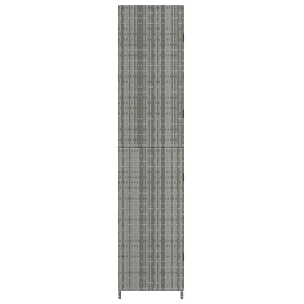 vidaXL Puutarhan säilytyskaappi harmaa 59x40x180 cm polyrottinki