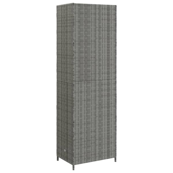 vidaXL Puutarhan säilytyskaappi harmaa 59x40x180 cm polyrottinki