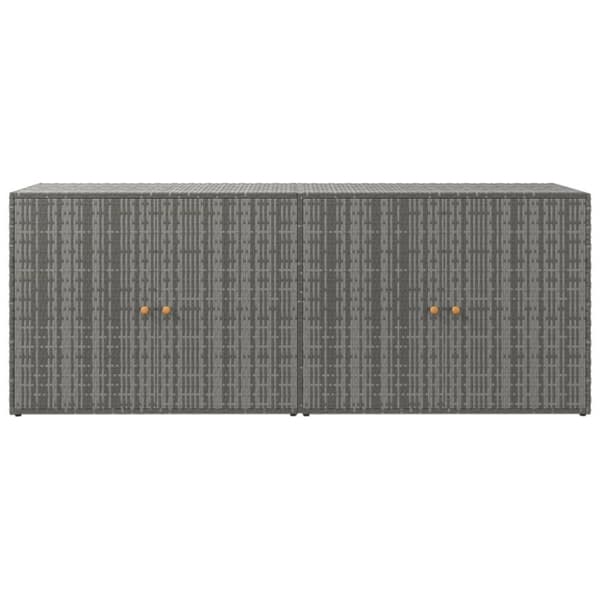 vidaXL Puutarhan säilytyskaappi harmaa 198x55,5x80 cm polyrottinki