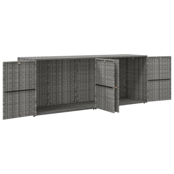vidaXL Puutarhan säilytyskaappi harmaa 198x55,5x80 cm polyrottinki