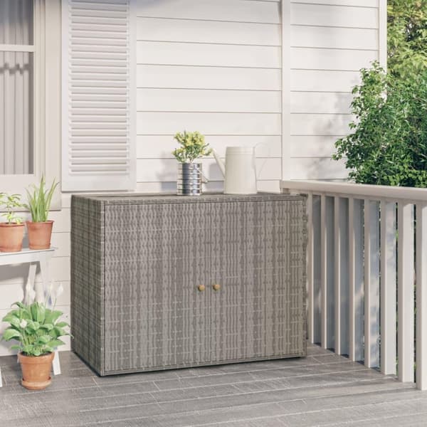 vidaXL Puutarhan säilytyskaappi harmaa 100x55,5x80 cm polyrottinki