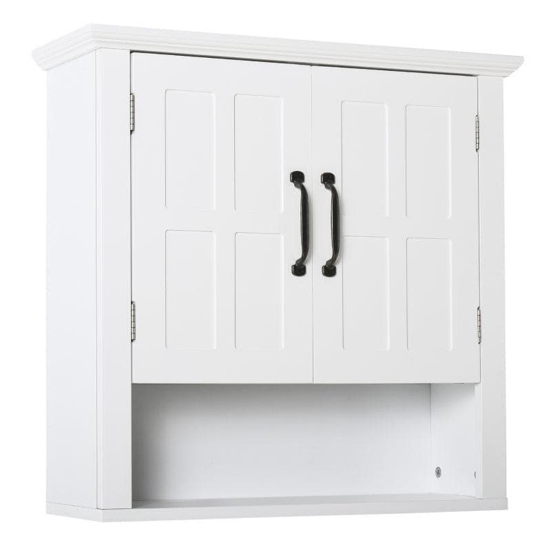 Rootz Cabinet - Bathroom Cabinet - Kitchen Cabinet - Wall Cabinet - Bathroom Shelf - Wood - White - 60 x 19.8 x 58 cm