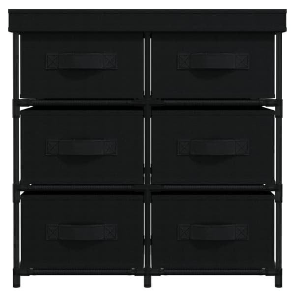 vidaXL opbevaringsreol med 6 skuffer 55x29x55 cm stål sort