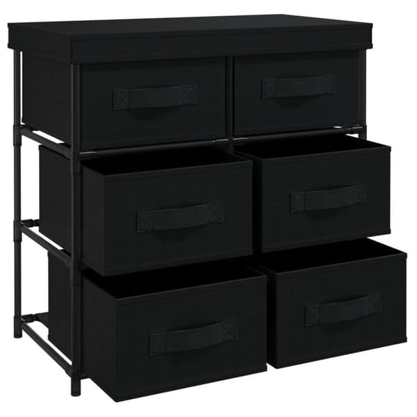 vidaXL opbevaringsreol med 6 skuffer 55x29x55 cm stål sort