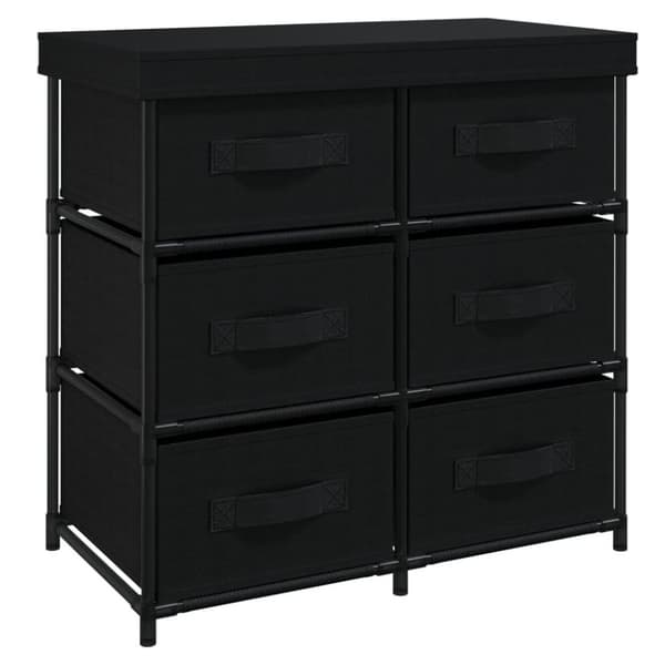 vidaXL Säilytyskaappi 6 laatikolla 55x29x55 cm musta teräs