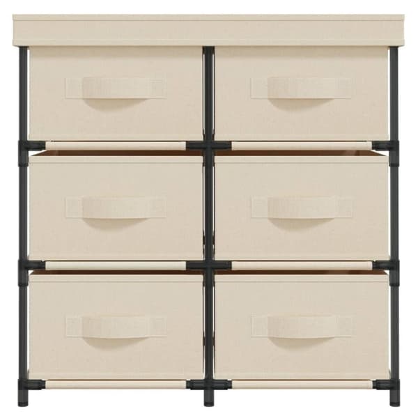 vidaXL Säilytyskaappi 6 laatikolla 55x29x55 cm kerma teräs