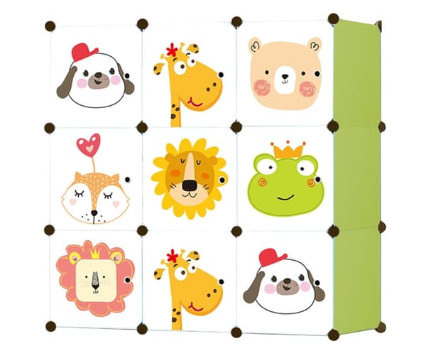 Leksaksskåp - modulskåp - 110x37x110 cm - grön