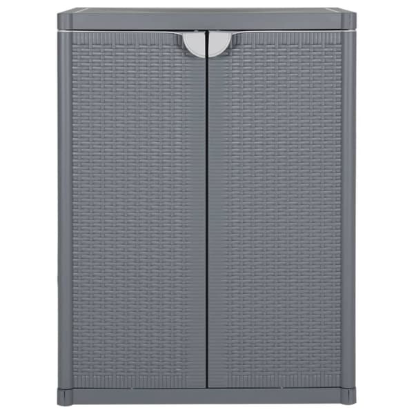vidaXL Ulkosäilytyskaappi harmaa 65x45x88 cm PP rottinki