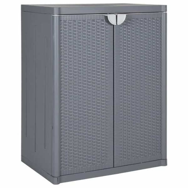 vidaXL Ulkosäilytyskaappi harmaa 65x45x88 cm PP rottinki