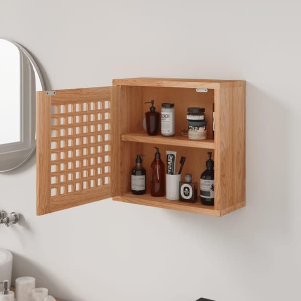 vidaXL vægskab 42x18x42 cm massivt træ valnød