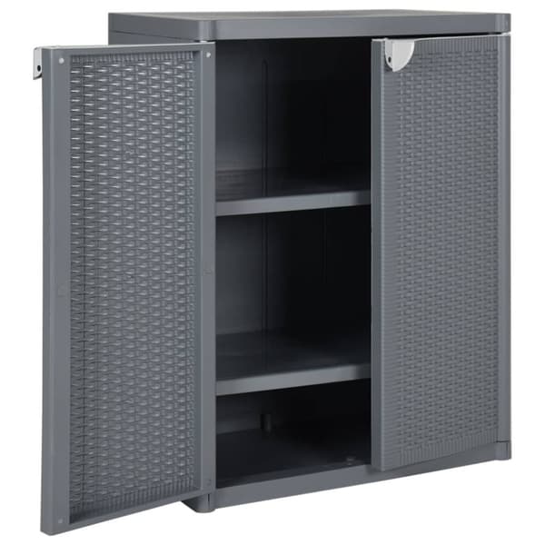 vidaXL Oppbevaringsskap for hage 65x45x88 cm PP rotting grå