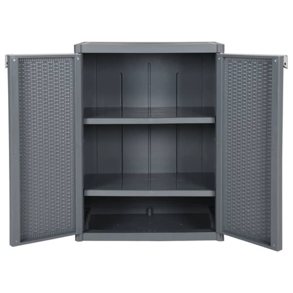 vidaXL Oppbevaringsskap for hage 65x45x88 cm PP rotting grå