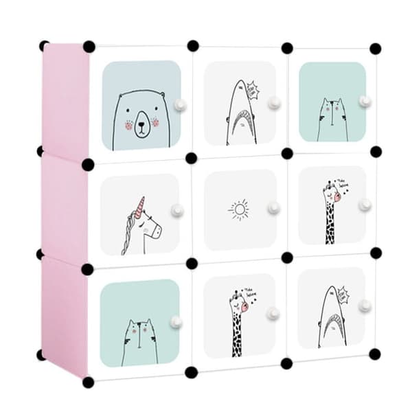 Leksaksskåp - modulskåp - 110x37x110 cm - rosa