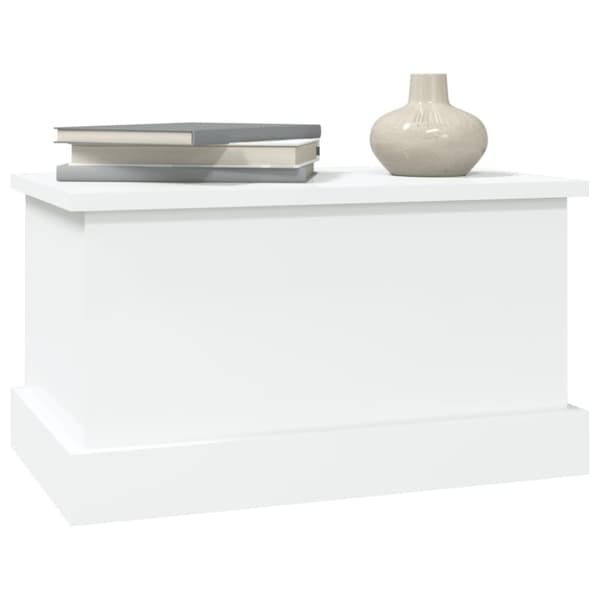 vidaXL opbevaringskasse 50x30x28 cm konstrueret træ hvid højglans