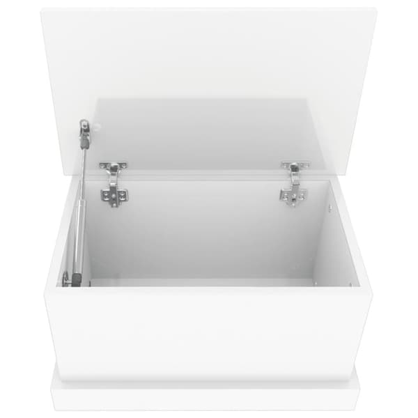 vidaXL opbevaringskasse 50x30x28 cm konstrueret træ hvid højglans