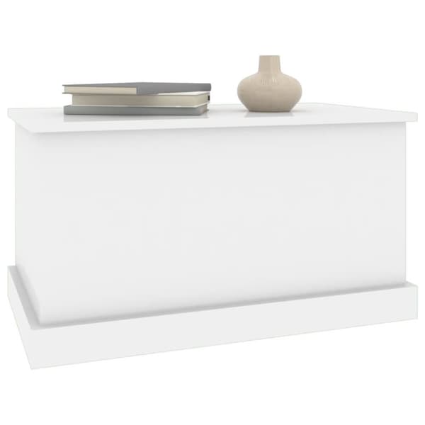 vidaXL opbevaringskasse 70x40x38 cm konstrueret træ hvid højglans