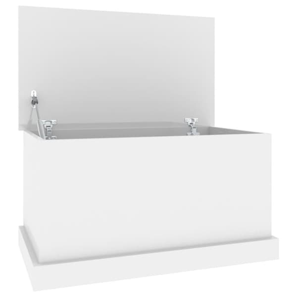 vidaXL opbevaringskasse 70x40x38 cm konstrueret træ hvid højglans