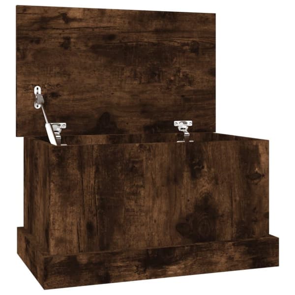 vidaXL opbevaringskasse 50x30x28 cm konstrueret træ røget egetræsfarve