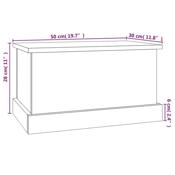 vidaXL Oppbevaringsboks røkt eik 50x30x28 cm konstruert tre