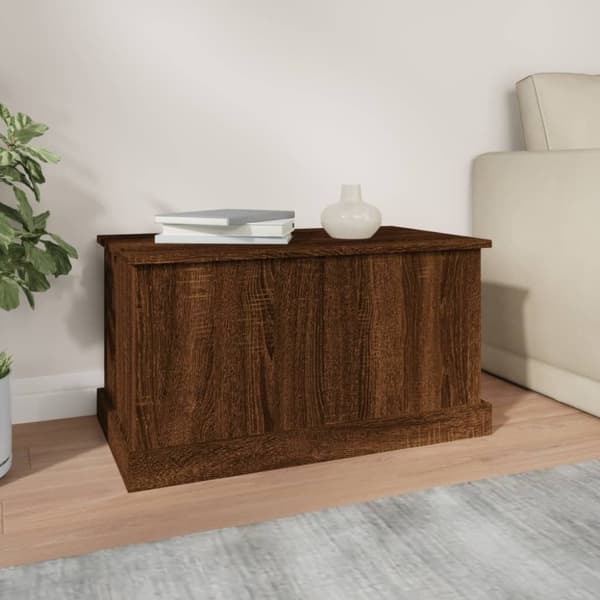 vidaXL opbevaringskasse 70x40x38 cm konstrueret træ brun egetræsfarve
