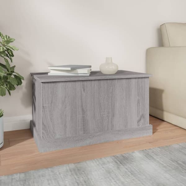 vidaXL opbevaringskasse 70x40x38 cm konstrueret træ grå sonoma-eg