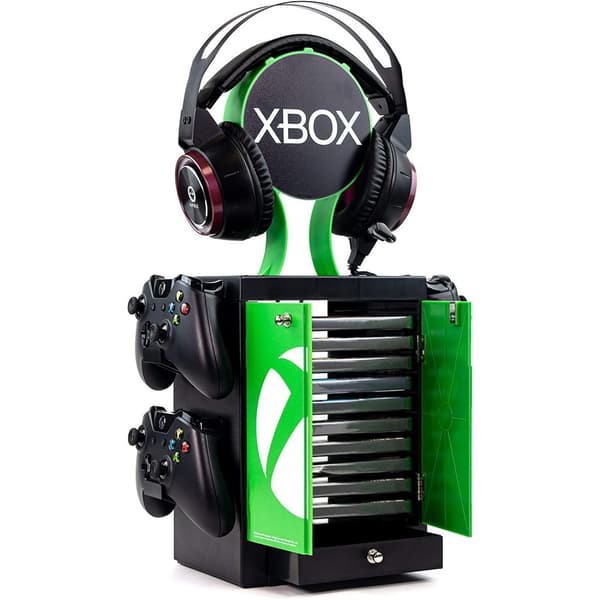 Numskull - Xbox-inspirerat spelskåp för 4 handkontroller - 10 spel - 1 headset