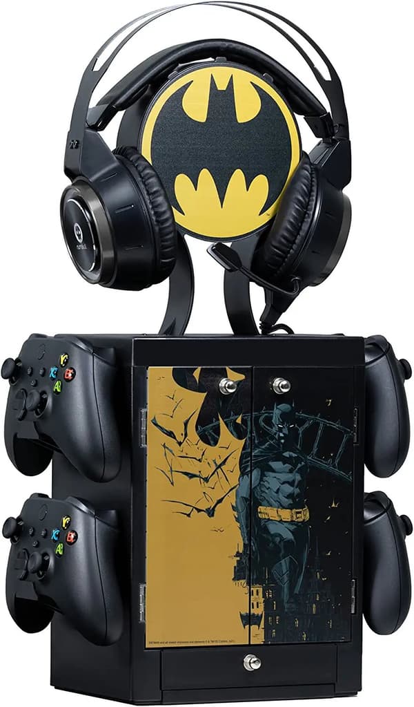 Numskull - DC Comics - Officiell förvaringsenhet för Batman-spel för 4 handkontroller - 10 spel - 1 headset