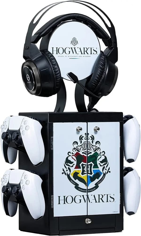 Numskull - Harry Potter - Officiell Hogwarts-spelförvaringsenhet för 4 handkontroller - 10 spel - 1 headset