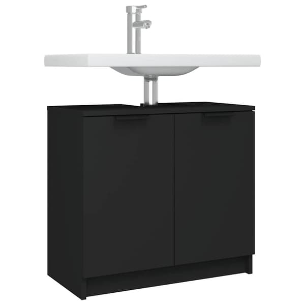 vidaXL Baderomsskap svart 64,5x33,5x59 cm konstruert tre