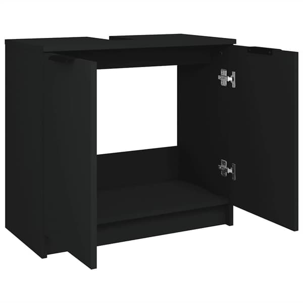 vidaXL Baderomsskap svart 64,5x33,5x59 cm konstruert tre